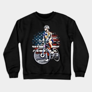 Biker Girl Flag Crewneck Sweatshirt